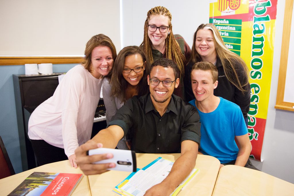 students taking a selfie