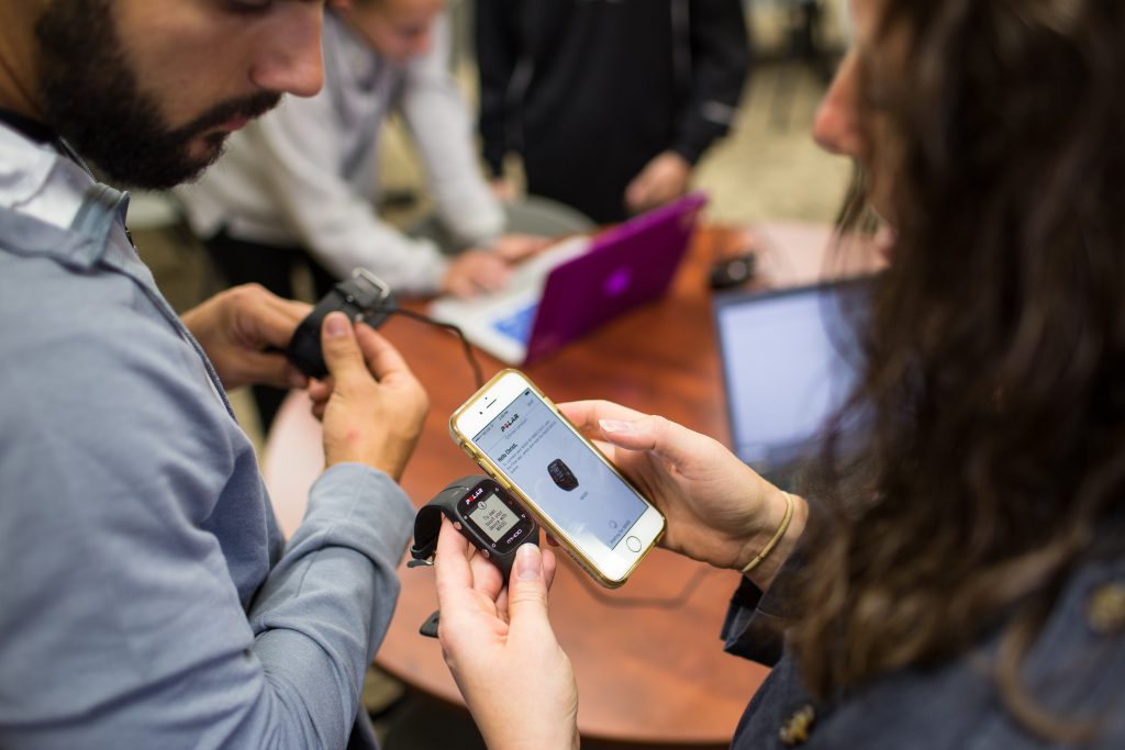 Students using electronics for learning