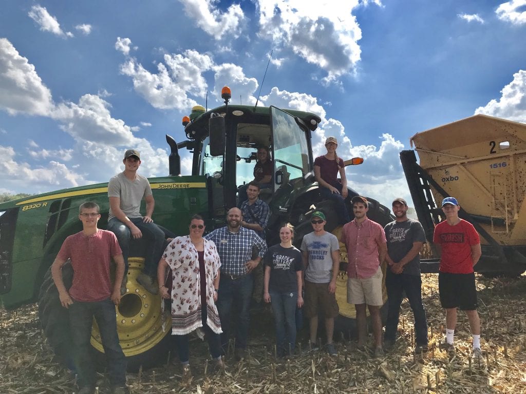 Agricultural Business Major Class on Tractor