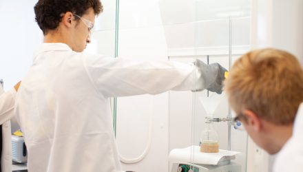 Students in Chemistry Major lab, College academics