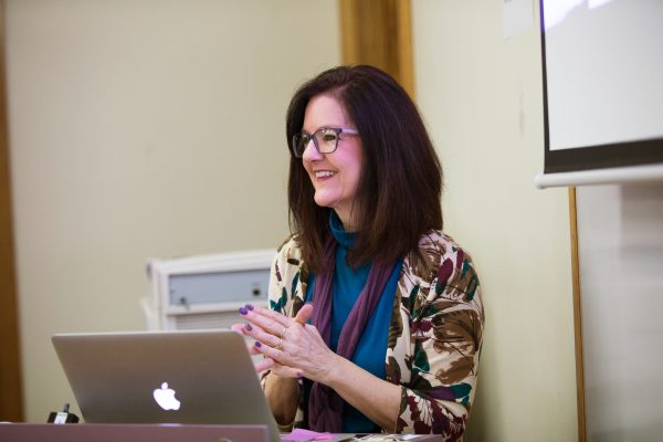Professor Reiff teaching a class digital media arts