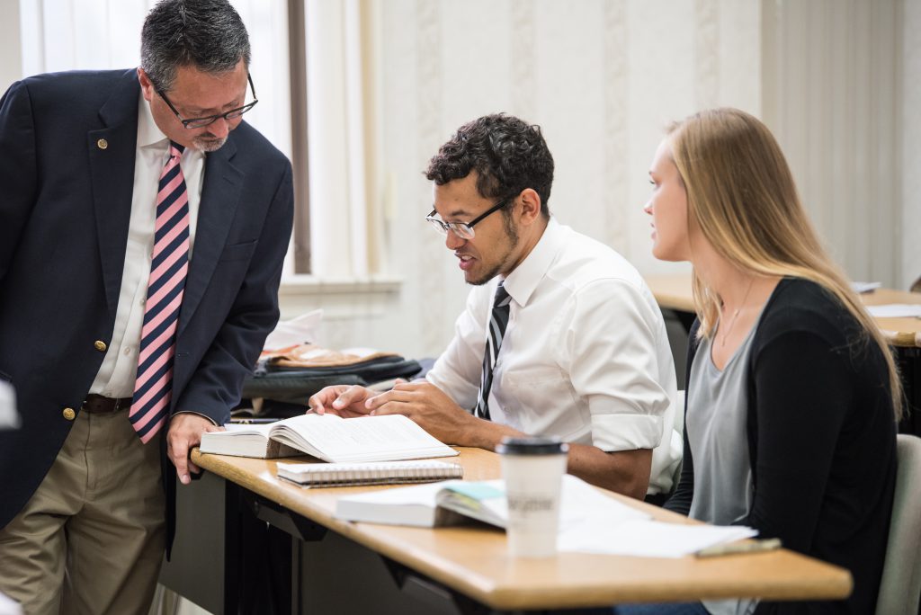 Students in biblical translation class with dr. Rata