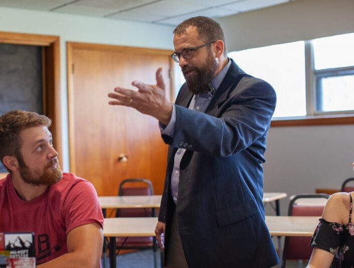 professor teaching in political science major class