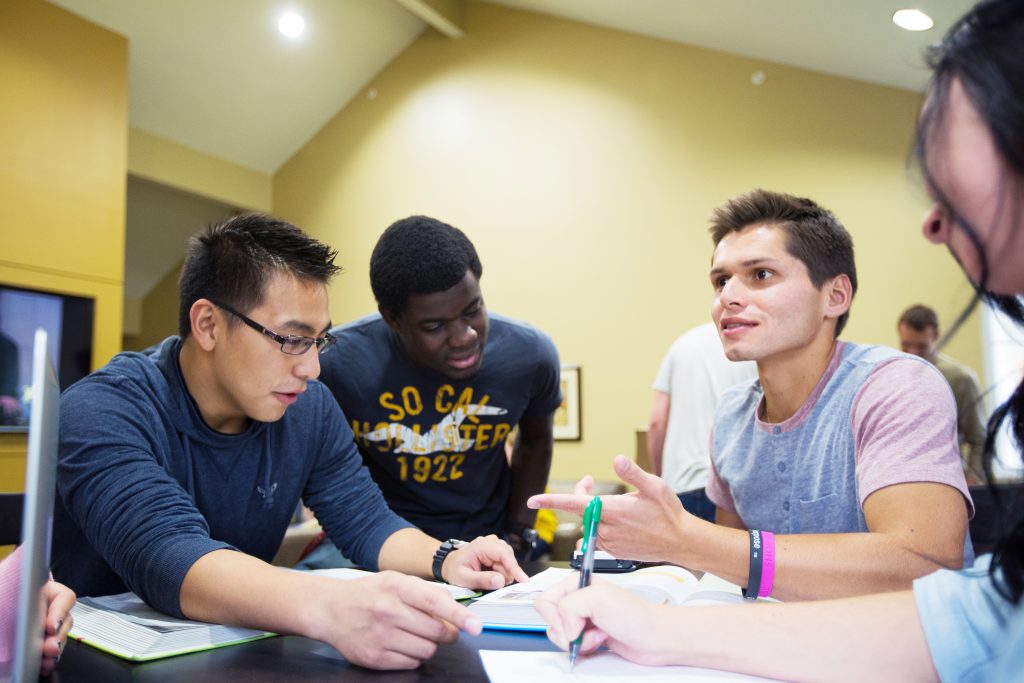 Students in group dicussion