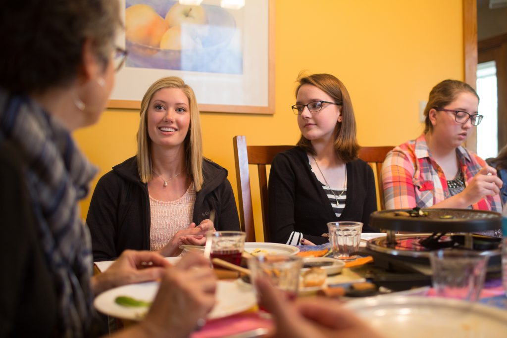 Students at French teachers house. Learn about French Major jobs