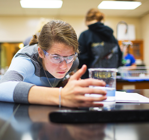 Student working in Chemistry lab