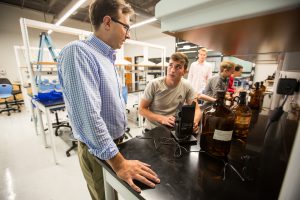 Dr. Chad Snyder, Director of Chemical Research at Grace College, and four of his students synthesized a new organic molecule.