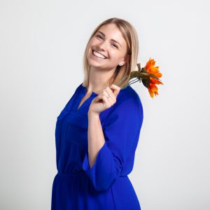 Alessa Tracy Prop Photo with a flower