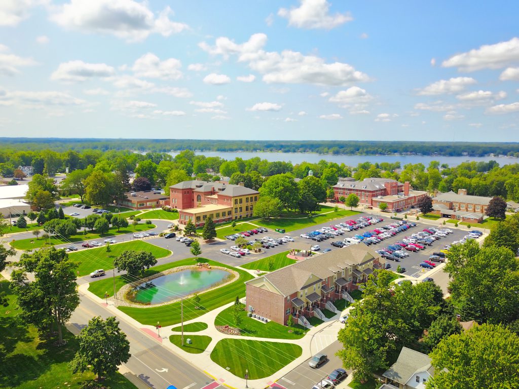 Aerial view of campus