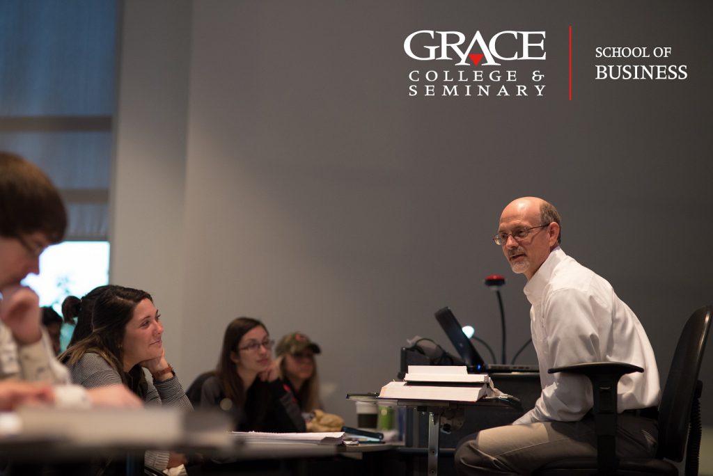 Accounting professor teaching class