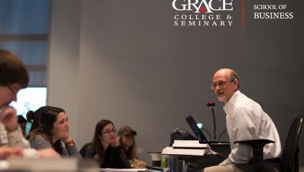 Accounting professor teaching class