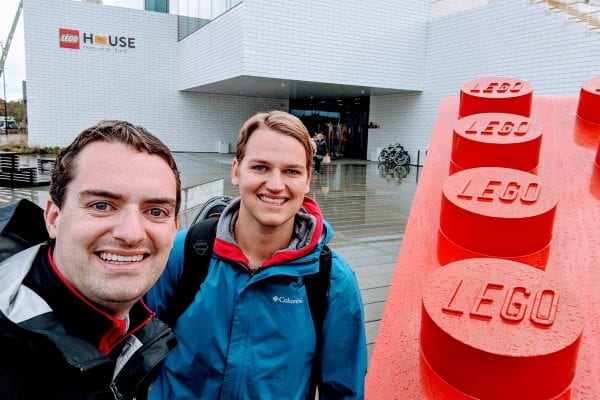 Grace College Alumni, Joshua and John Hanlon, brothers and co-owners of Beyond the Brick, tinker with their Lego structures on Youtube.