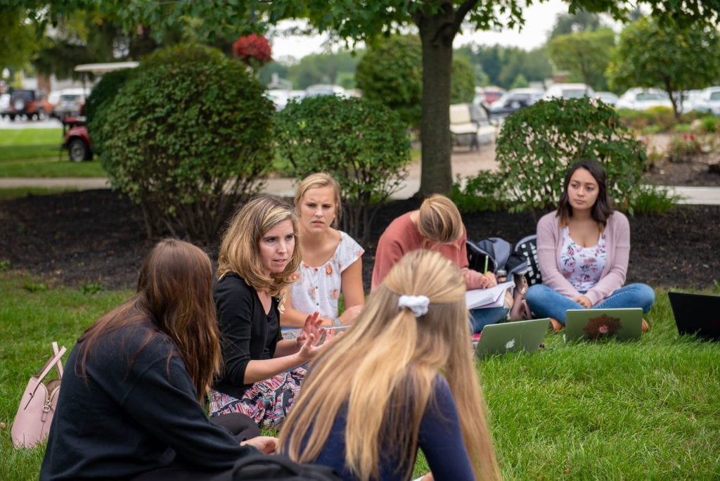 Department of Humanities Class Outside with Dr. Rich