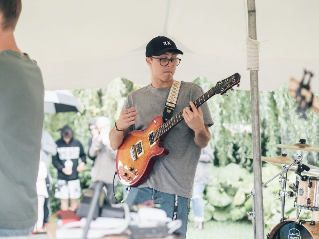 Sam Schmidt full-time musician play at Block of Love event