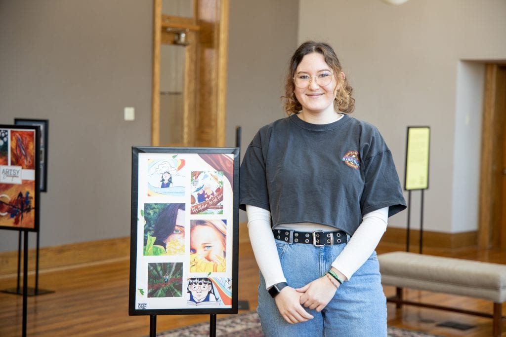Senior Art Students at Grace College present their work in art, illustration, media arts, photography, and visual communication design. 