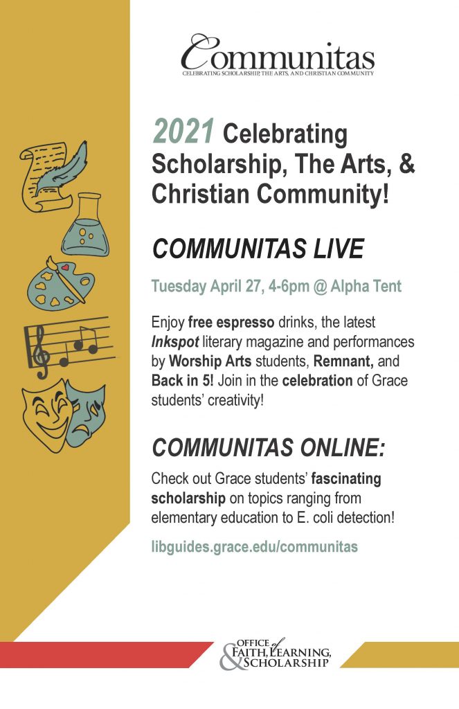 Communitas is the day we celebrate the thing we try to do every day at Grace College, which is to connect faith and scholarship.
