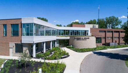 The green roof at Grace College is innovative eco roof, designed to conserve water, trap heat and prevent storm runoff, among other benefits.