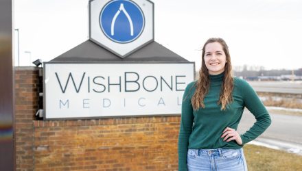 Grace College engineering student Natalie Gerber has a job lined up at WishBone Medical, a leader in pediatric orthopedic medical devices.