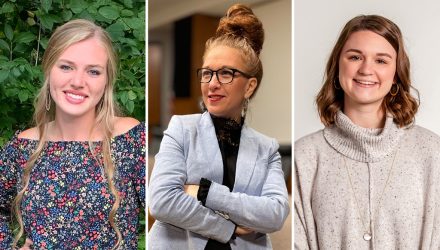 Grace College student Johannah Siers, adjunct professor Dr. Tara Rinehart and alumna Hannah Maschino, were recently recognized by (CEC)