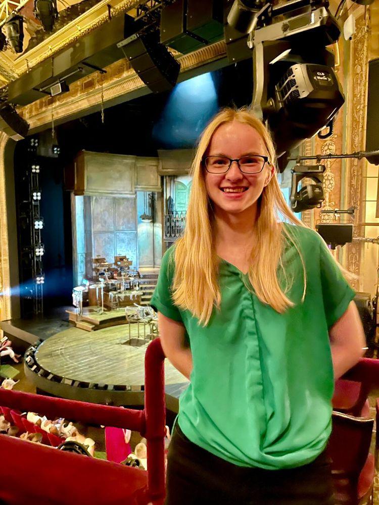 Summer intern enjoying a Broadway show in New York City, a cultural moment during her summer internship and a way of living out faith through storytelling.