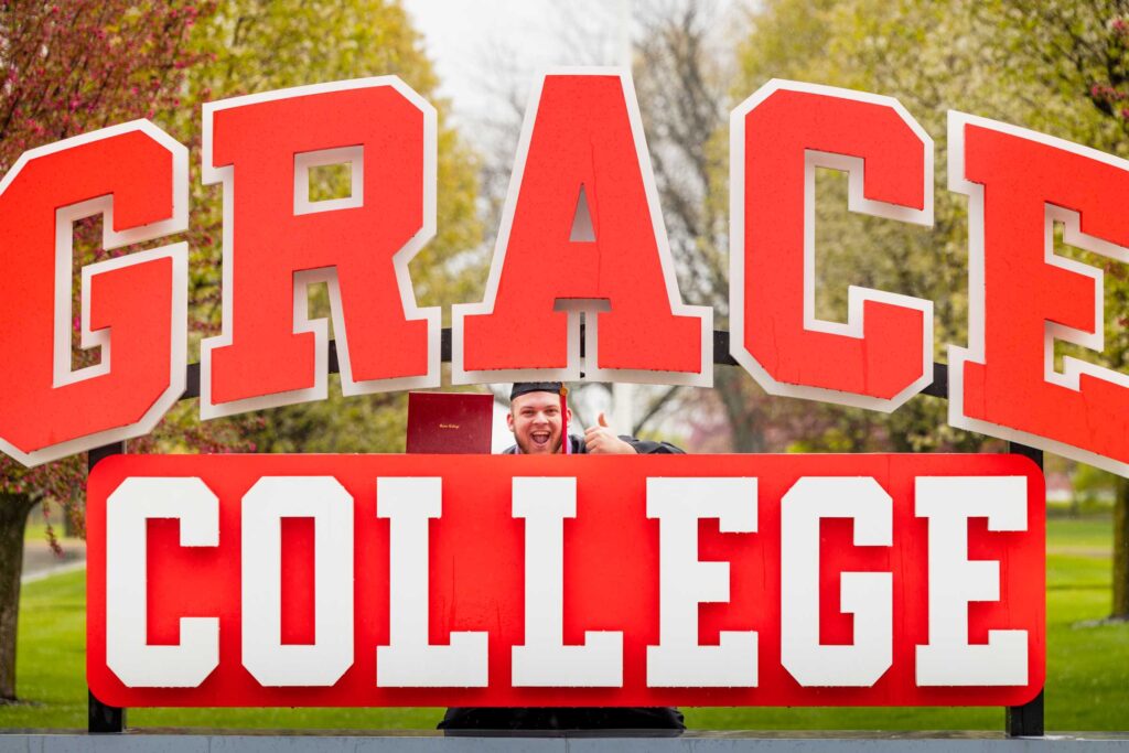 Grace College Graduate by Grace Sign.