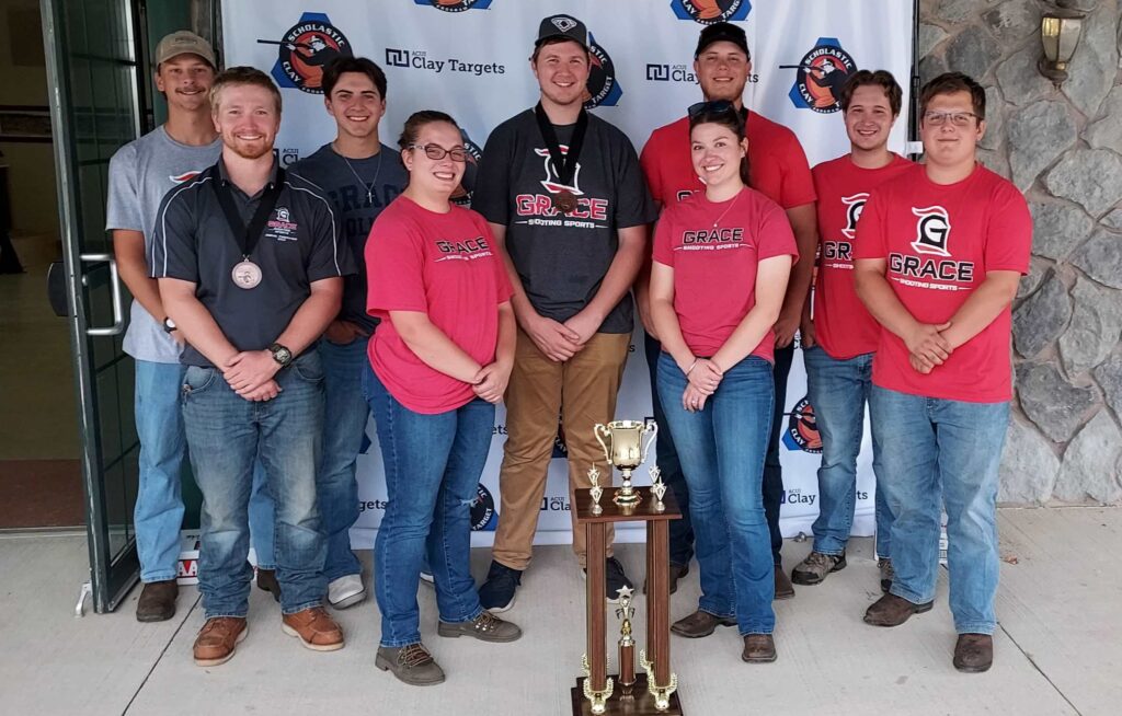 The Grace Shooting Sports Club (GSSC) recently competed in the National Collegiate Championships and took third place in the Olympic Bunker trap.
