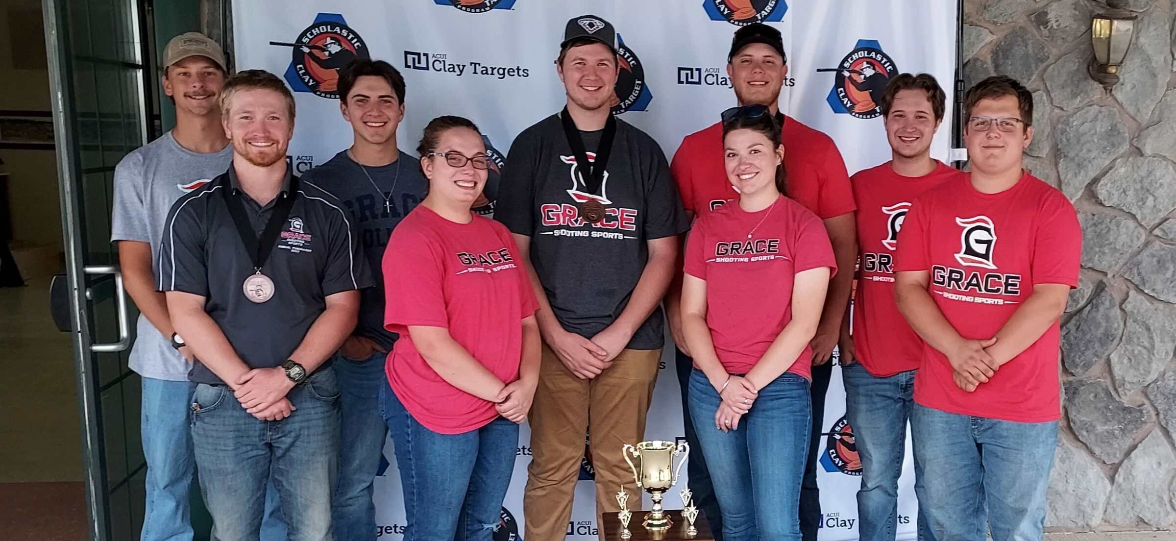 The Grace Shooting Sports Club (GSSC) recently competed in the National Collegiate Championships and took third place in the Olympic Bunker trap.