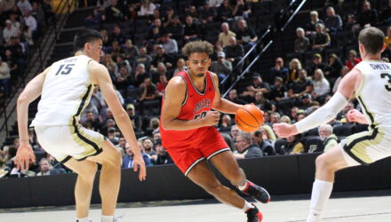 The Lancers clashed with NCAA powerhouse No. 3 Purdue in an exhibition game at Mackey Arena. The Boilermakers came away with the 98-51 victory.