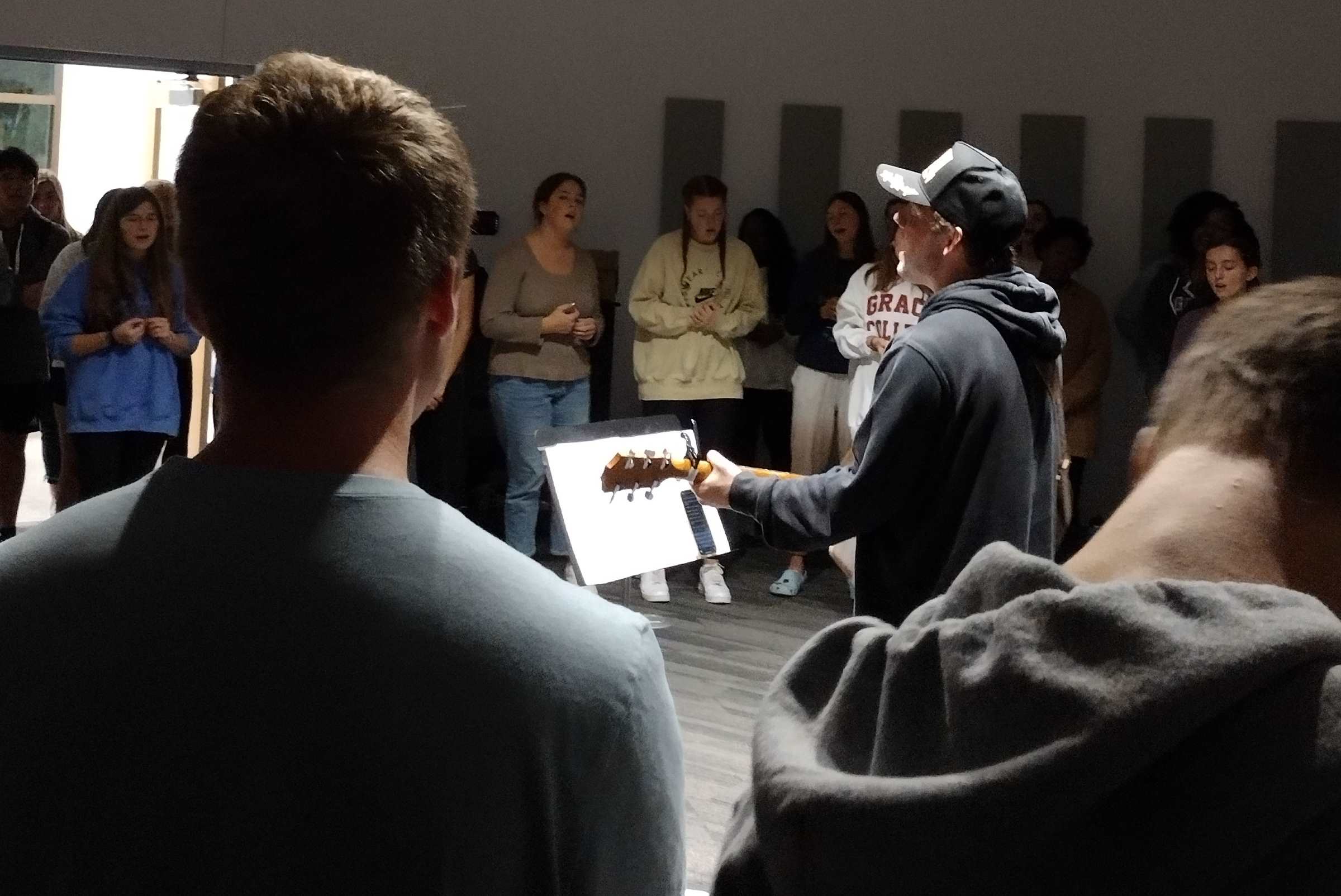 The Grace Community is Worshiping God. Visit Grace College and learn more about our student-led worship nights and our beautiful campus.