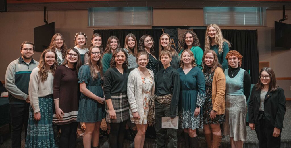 Grace College inducted 23 juniors and seniors into the Alpha Chi Honor Society. These high-achieving students have earned the top 10% of GPAs