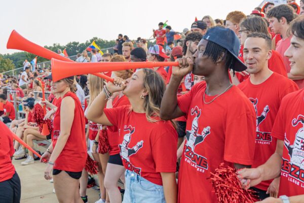 Grace College's student section for athletic events is called the Red Zone.