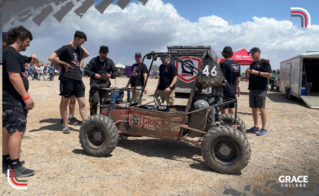 Grace College’s ABET-accredited engineering program compete at Baja SAE in the four-hour endurance race, where they finished 37 out of 67.