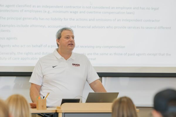 Interested in business but wondering about AI ethics in business? Grace College a Christian College covers AI and Business. Discover our Major. Dr, Pycraft teaches a class.