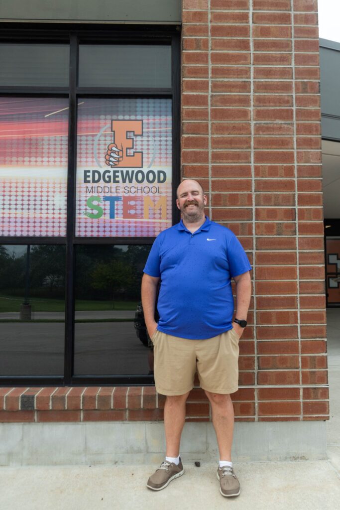 Alternative teacher certification program provides skills and abilities to be a teacher. Grace Indiana transition to teaching programs. Kyle Allison at Edgewood Middle School.