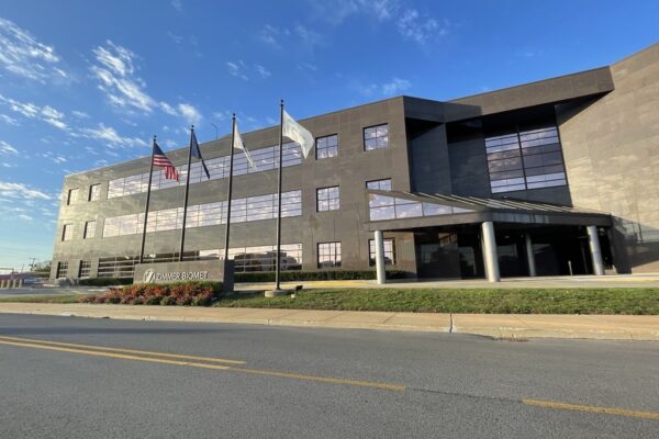 Donation of Zimmer Biomet Building to Grace College to Fuel Next Generation of Orthopedic Education and Innovation. Zimmer Biomet buiding downtown Warsaw, IN.